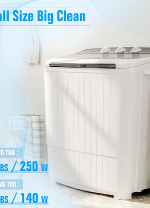 Pataku Portable Washing Machine, 17.6 Lbs Compact Mini Washer and Dryer Combo,Twin Tub Laundry Washer with Spin Cycle, Soaking Function Ideal for Apartment, Dorms, RVs Camping, Grey