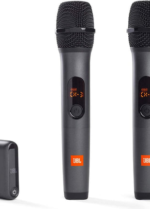 JBL Wireless Two Microphone System with Dual-Channel Receiver, Black