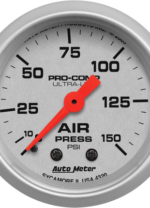 Auto Meter 4320 Ultra-Lite Mechanical Air Pressure Gauge, 2 1/16 inch