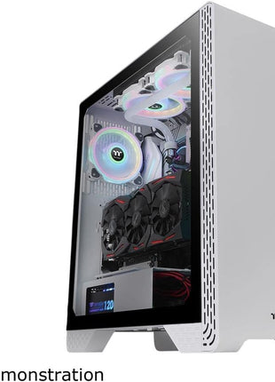 Thermaltake S300 Tempered Glass Snow Edition ATX Mid-Tower Computer Case with 120mm Rear Fan Pre-Installed CA-1P5-00M6WN-00