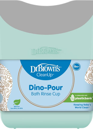 Dr. Brown's CleanUp Dino-Pour Baby Bath Rinse Cup, Tear-Free Rinsing for Babies and Toddlers, BPA Free