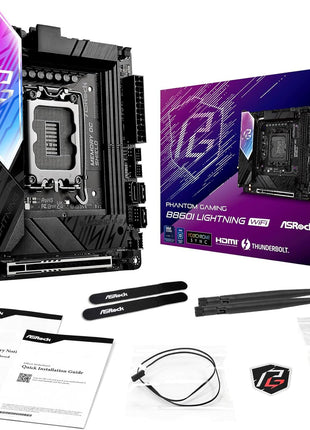 ASRock Phantom Gaming B860I Lightning WiFi 6E Intel Core Ultra B860 LGA1851 DDR5 9333 MHz 128GB M.2 Mini ITX Motherboard Thunderbolt SATA3 6.0 Gb/s PCIe 5.0