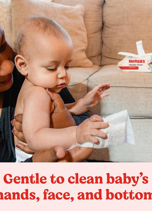 Huggies Simply Clean Unscented Baby Diaper Wipes, 11 Flip-Top Packs (704 Wipes Total), Packaging May Vary