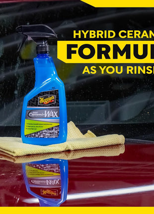 Meguiar's Hybrid Ceramic Wax, Easy-to-Use Spray Wax for Car Detailing with the Superior Protective Power of Advanced SiO2 Hybrid Barrier Technology, 26 Oz Spray Bottle