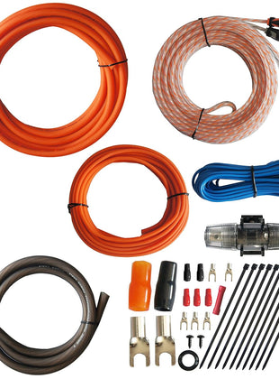 RD True 4 Gauge Car Audio Cable Amp Wiring Kit - 2 Channel Rock Direct CCA Power Cable Amplifier Install Wiring Kit