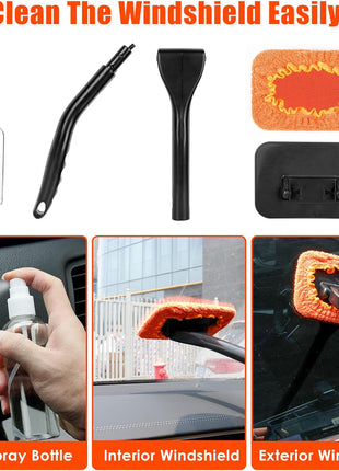 Car Detailing Kit Interior Cleaner, 17Pcs Car Cleaning Supplies with High Power Portable Car Vacuum, Detailing Brush Set, Windshield Cleaner, Orange Car Accessories for Women Men Teens Kids