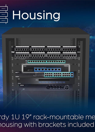 TRENDnet 8-Port 10G Switch, TEG-S708, 8 x 10G RJ-45 Ports, 160Gbps Switching Capacity Rack mountable, Ethernet Splitter, NDAA & TAA Compliant, Lifetime Protection, Black
