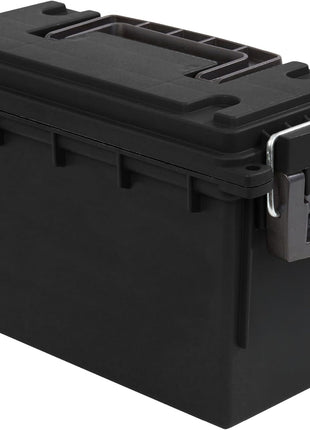 Sheffield 12629 Ammo Storage Box, Stackable .30 Cal Field Boxes, Water and Dust Resistant, Lockable Storage Box with Handle, Secures Hunting Gear, Supplies, and Bullets, Made in USA, Black, 1-Pack