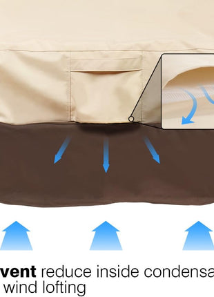 Vailge Patio Chair Covers, Lounge Deep Seat Cover, Heavy Duty and Waterproof Outdoor Lawn Patio Furniture Covers (2 Pack - Large, Beige & Brown)