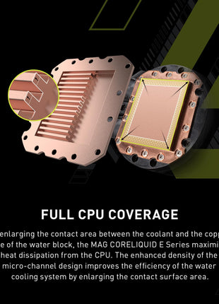MSI MAG CoreLiquid E360 Black - AIO ARGB CPU Liquid Cooler - Rotating Cap Design - 360mm Radiator - Triple 120mm ARGB PWM Fans - LGA 1700/1851 / AM5/AM4 Compatible