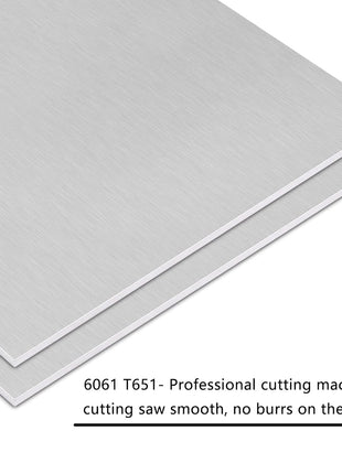2Pack 6061 T651 Aluminum Sheet Metal 6 x 12 x 1/8 (0.125) Inch Flat Plain Aluminum Plate Covered with Protective Film, Heat Treatable Rectangle 3MM Aluminum Metal Plate for Crafting, lndustry