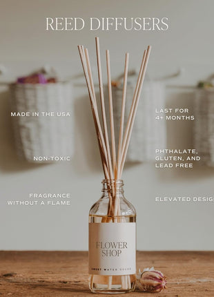 Sweet Water Decor Non-Toxic Cashmere and Vanilla Reed Diffuser Set, Cashmere, Sandalwood, Milky Coconut, Bourbon Vanilla Scented Diffuser for Home, Light Fragrance, Made in the USA, 3.5 FL OZ