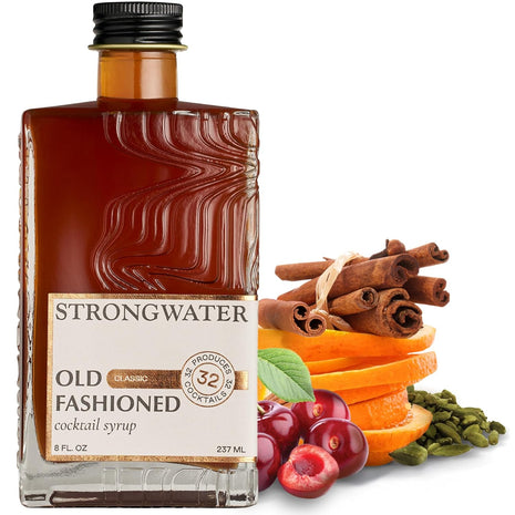 Strongwater Old Fashioned Mix - 1pk, 32 Cocktails - Just Add Bourbon | Award-winning, Handcrafted Old Fashioned Syrup Cocktail Mix Made with Bitters, Orange, Cherry, Organic Demerara Sugar