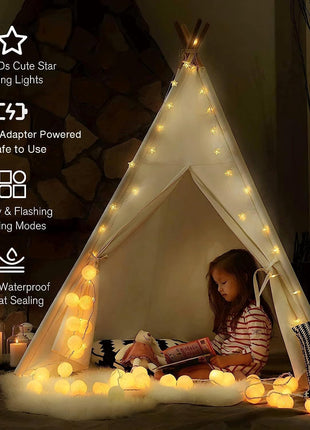 Star String Lights Plug in - 33 ft 100 LED Star Fairy String Lights with Remote and Timer, Waterproof for Bedroom Porch Wedding Party Patio Garden Tent Indoor Outdoor Décor, Warm White
