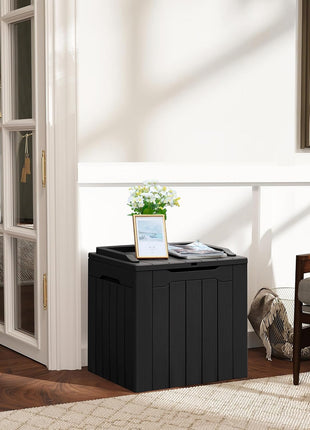 Greesum 31 Gallon Resin Deck Box All Weather Outdoor Storage Boxes for Patio Furniture Set,Outdoor Toys,Garden Tools,Black