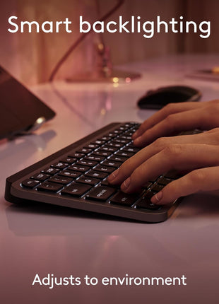 Logitech MX Keys Mini for Mac Minimalist Wireless Keyboard - Space Grey | Compact, Bluetooth, USB-C, tactile typing, compatible with MacBook Pro, MacBook Air, iMac, iPad