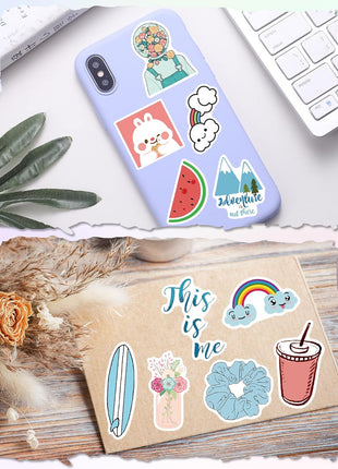 300 Pcs/Pack Water Bottle Stickers for Kids, Cute Vinyl Waterproof Stickers | Party Favors for Girls Teens, Back to School Supplies Gifts, Classroom Prizes, Goodie Bag Stuffers, Teacher Classroom Supplie
