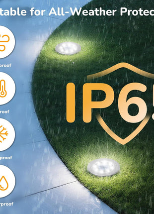 INCX 4.6 inch Solar Lights Outdoor Waterproof,12 Pack Solar Lights for Outside, Solar Garden Lights Landscape Lighting for Patio Pathway Lawn Yard Deck Driveway Walkway, Cold White