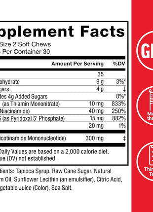 Force Factor NMN Longevity & Anti-Aging Formula | Nicotinamide Mononucleotide, NAD+, Support Cellular Health, Cellular Repair, Energy Metabolism, Strawberry, 60 Soft Chews