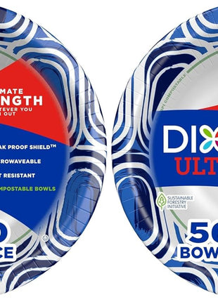 Dixie Ultra, Large Paper Bowls, 20 Oz, 56 Count, Microwave Safe, Compostable, Disposable Bowls Great For Breakfast, Lunch, And Dinner Meals