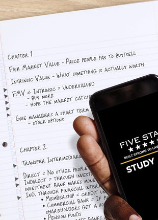 Five Star Spiral Notebook  Study App, 3 Subject, College Ruled Paper, 8-1/2 inch x 11 inch, 150 Sheets, Fights Ink Bleed, Water Resistant Cover, Pacific Blue (73623)