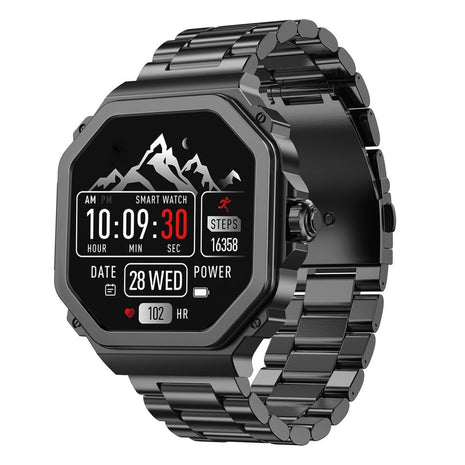 TIMEX Smart Nova 1.43 inch(3.6cm) AMOLED Display with Functional Crown, Stainless Steel Bracelet and BT Calling Smartwatch for Unisex - TWTXW1003T