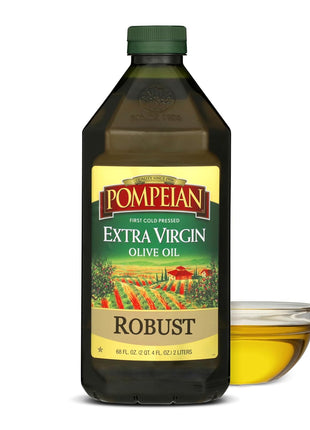 Pompeian Robust Extra Virgin Olive Oil, Contains Polyphenols, First Cold Pressed, 68 Fl Oz
