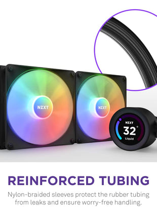 NZXT Kraken Elite 280 - RL-KN28E-B1-280mm AIO CPU Liquid Cooler - Customizable 2.36" LCD Display for Images, Performance Metrics and More - High-Performance Pump - 2 x F140P Fans - Black