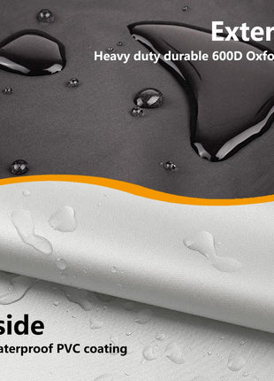 Outdoor Waterproof Refrigerator Covers for Outside Fridge,23"Wx23"Dx56"H | Heavy Duty 600D,Waterproof,Front Can Be Rolled-Up with Zippers For Patio Upright Freezer,Stand Up Fridge,Refrigerator,Black