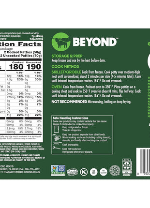 Beyond Meat Beyond Breakfast Sausage Plant Based Breakfast Patties, Spicy 7.4 oz