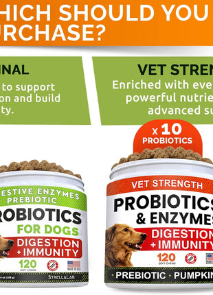 Allergy Relief + Vet Strength Dog Probiotics Dogs Bundle - Itchy Skin Treatment - Omega3 & Pumpkin +1Billion CFU + Digestive Enzymes + Prebiotics - Allergy, Diarrhea,Constipation - 300ct - Made in USA
