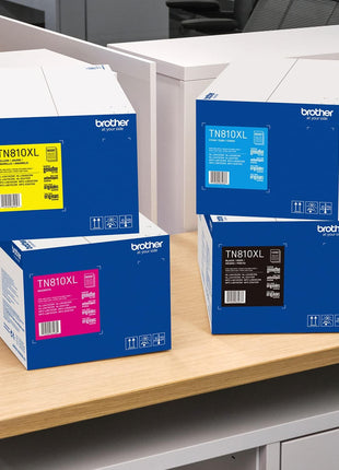 Brother Genuine High Yield Toner Cartridge, TN810XLC, Replacement Cyan Toner, Page Yield Up to 9,000 Pages