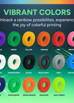 OVERTURE TPU Filament 1.75mm Flexible Roll, 95A Soft 3D Printer Filament, 1kg Spool (2.2 lbs), Fit Most FDM Printer (TPU Black)