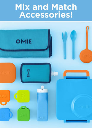 Omie OmieBox Kids Insulated Leakproof Bento Lunch Box with Food Jar (Blue Sky)