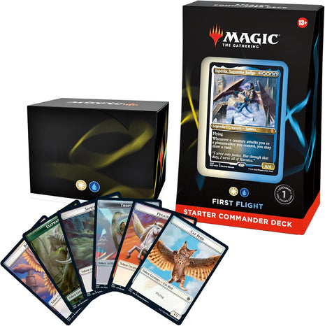 Magic: The Gathering Starter Commander Deck – First Flight (White-Blue) | Ready-to-Play Deck for Beginners and Fans | Ages 13+ | Collectible Card Games
