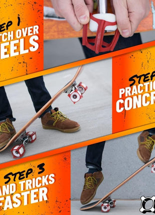 Skater Trainer Wheels - Beginners get Skateboard Tricks Fast, Safe and Fun | Viral accessory gift - Helps beginners stay excited about their new skateboard - Kids & parents love these