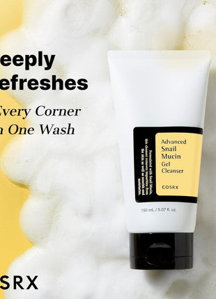 COSRX Snail Mutin Gel Cleanser, 5.1 fl oz (150 ml), Snail Cleanser, Cleanser, Face Wash, Foam Cleanser, Worried Skin, Dry Skin, Hydration, Moisturizing, Makeup Removal, Basic Cosmetics, Korean Cosmetics, Korean Skin Care