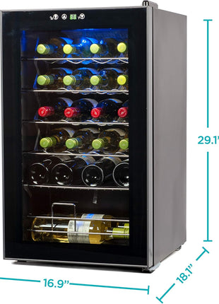 BLACK+DECKER BD61526 Wine Cellar, Black Cabinet with Gray Door Accent