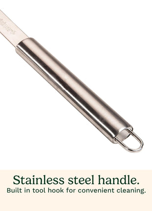 Cuisinart Stainless Steel 16.5 inch Long Handle Grill Cleaner Brush and Scraper for BBQ, Griddle, Grills, Cookout Tool, Grill Brush for Outdoor Grills BBQ Accessories