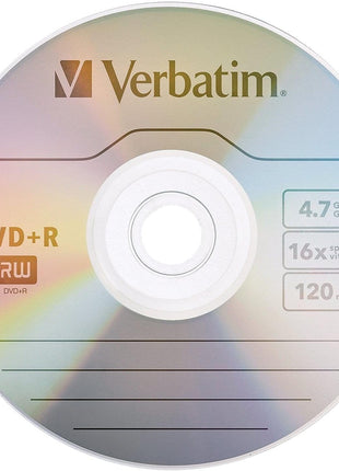 Verbatim 95033 DVD+R Discs, 4.7GB, 16x, Spindle, Silver, 25/Pack