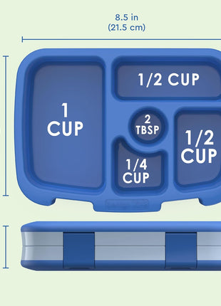Bentgo Kids Bento-Style 5-Compartment Leak-Proof Lunch Box | Ideal Portion Sizes for Ages 3-7, Durable, Drop-Proof, Dishwasher Safe, PFAS & BPA-Free Materials (Blue)
