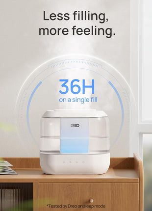 DREO 4L Humidifiers for Bedroom, 36H Runtime, 28 dB Quiet, HM311 | Easy to Refill & Clean, BPA-Free, Nightlight, Supersized Air Humidifiers for Large Room, Baby Nurseries, Plants, Indoor