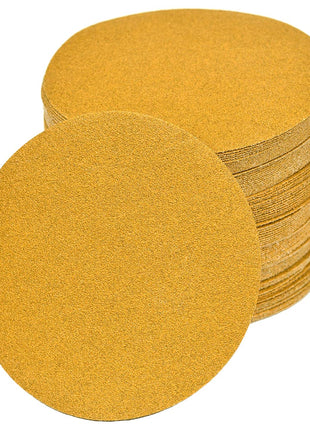 Aiyard 6-Inch No-Hole Hook and Loop Sanding Discs 80-Grit, Random Orbital Sandpaper for Automotive and Woodworking, 100-Pack