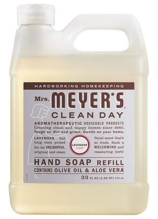 MRS. MEYER'S CLEAN DAY Hand Soap Refill, Lavender Scent, 33 Fl Oz Bottle