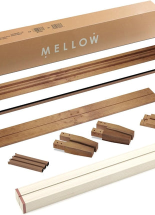 Mellow Naturalista Classic   12 Inch Solid Wood Platform Bed with Wooden Slats, No Box Spring Needed, Easy Assembly, Queen, Pine