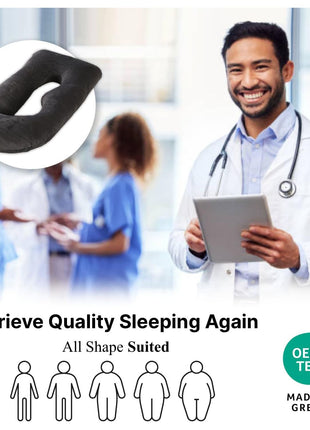 ALLOPERA Pregnancy Pillow, Full Body 57 Inch Maternity Pillow with Removable Washable Cover - Sleep Support for Legs, Back, Neck, Shoulder, HIPS, Belly for Pregnent Women, Black Grey Velvet Cover