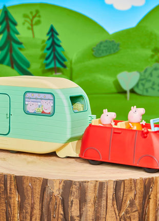 Peppa Pig Caravan Playset for Girls and Boys, 3 Figures, 6 Accessories, Preschool Toys, Kids Gifts, Ages 3+