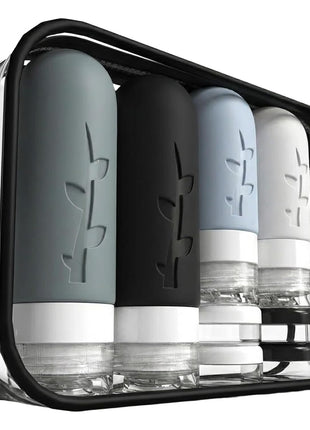 DEPOZA 16 Pack Travel Bottles Set - TSA Approved Leak Proof Silicone Squeezable Containers for Toiletries, Conditioner, Shampoo, Lotion & Body Wash Accessories (16 pcs/White Pack)