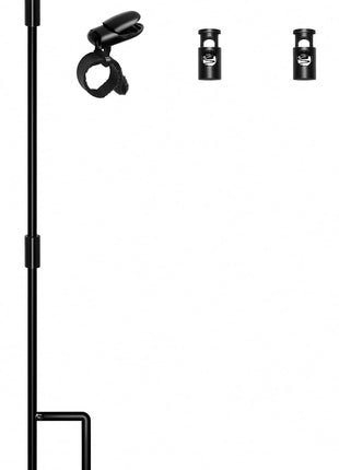 HOOSUN Garden Flag Stand,Premium Garden Flag Holder Pole Metal Powder-Coated Weather-Proof Paint with Graden Flag Clip and Spring Stoppers Without Flag Garden Decorations