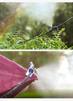 HOMENOTE Misting Cooling System, 26FT (8M) Misting Line + 7 Brass Mist Nozzles + Brass Adapter(3/4 inch) Outdoor Mister for Patio Backyard Garden Greenhouse